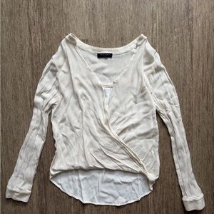 Maven West Cream Wrap Blouse